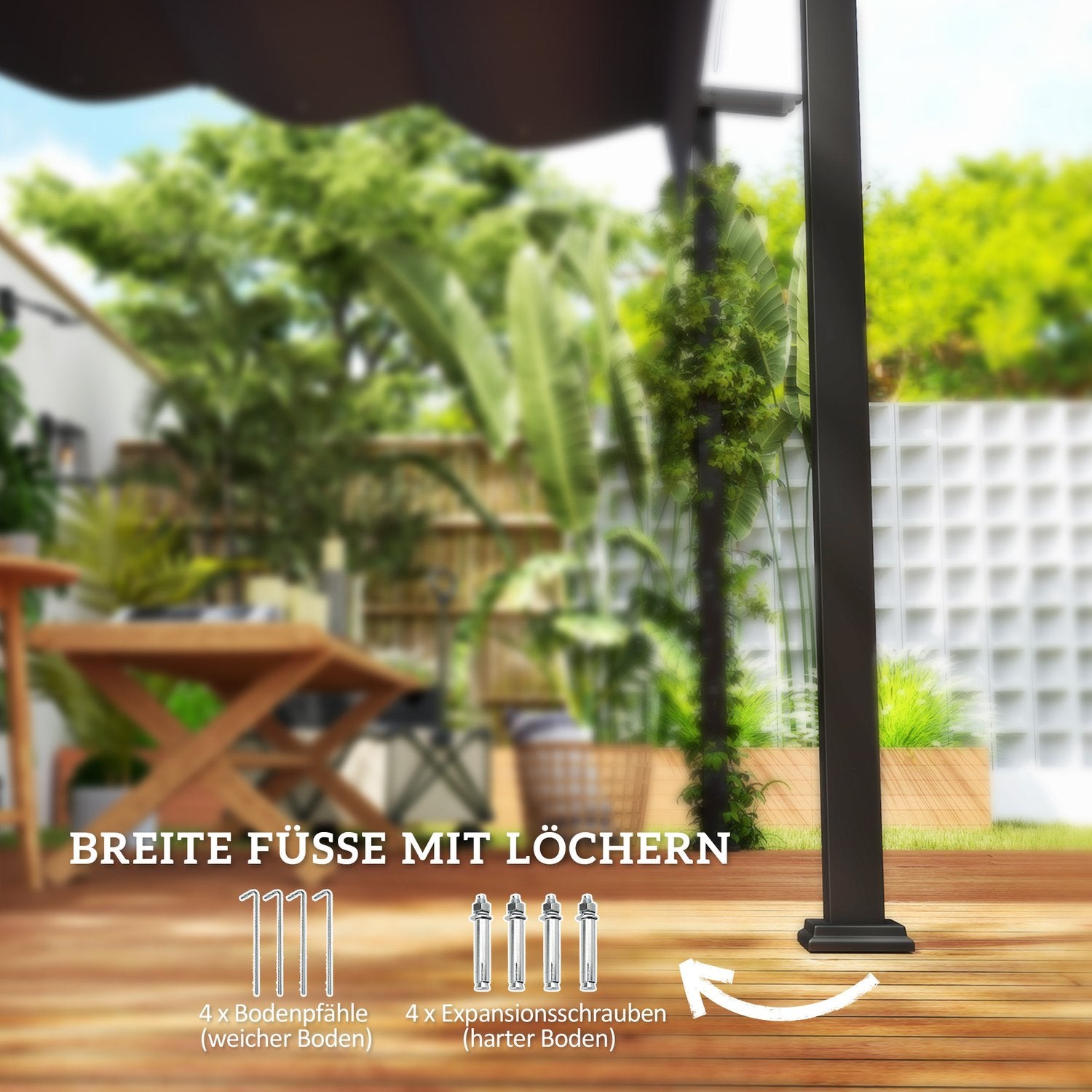 Justerbar aluminiumpergola, 3x3m, mörkgrå solskydd