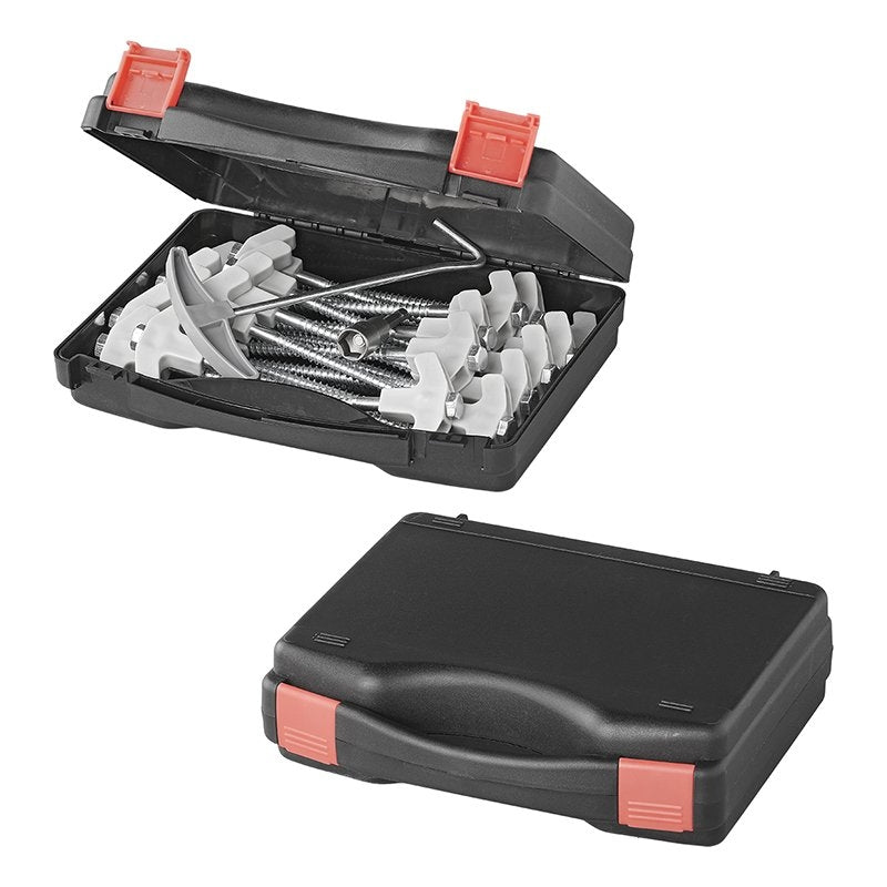 Tältpinne 20 cm metallskruvbar med plastkrok och skruvhuvud - set om 20 st. om
