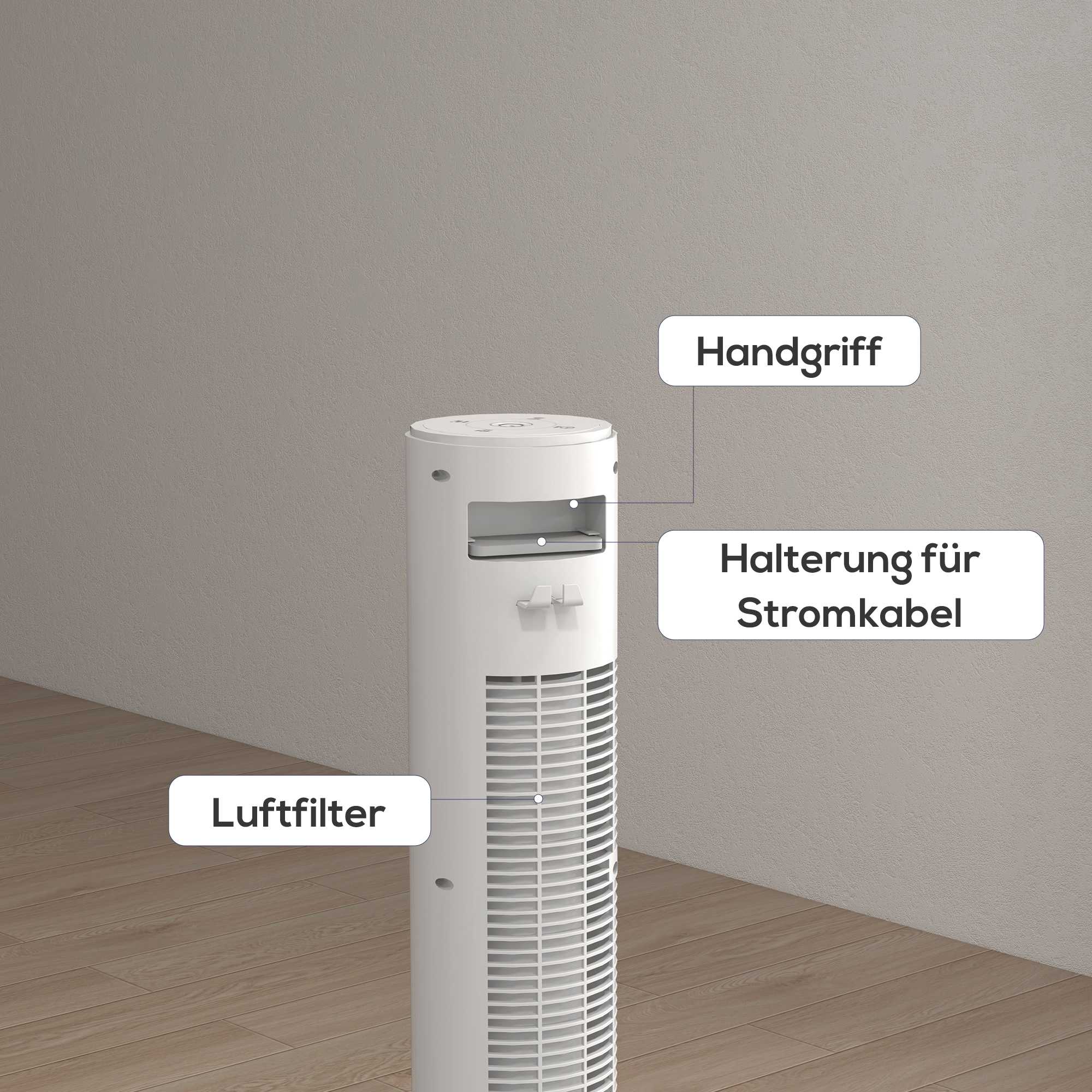 Tornfläkt med fjärrkontroll, 3 hastigheter, 70 oscillationer