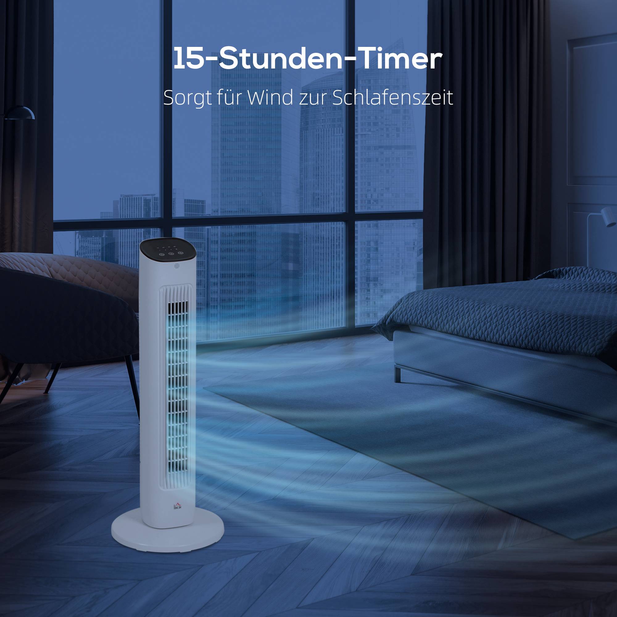 Tornfläkt med fjärrkontroll, 3 hastigheter, 85 oscillationer