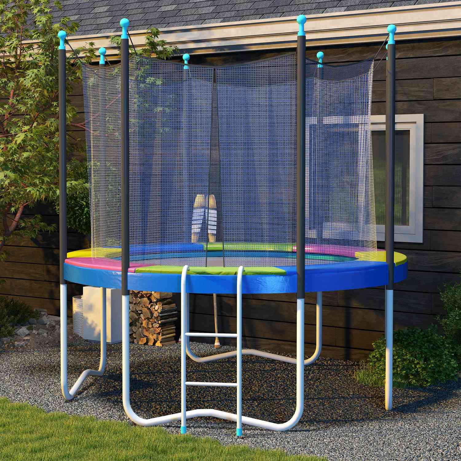 Trampolinkantskydd Ø305 cm, färgglad, väderbeständig och UV-skydd, idealisk för trädgårdstrampoliner |.de