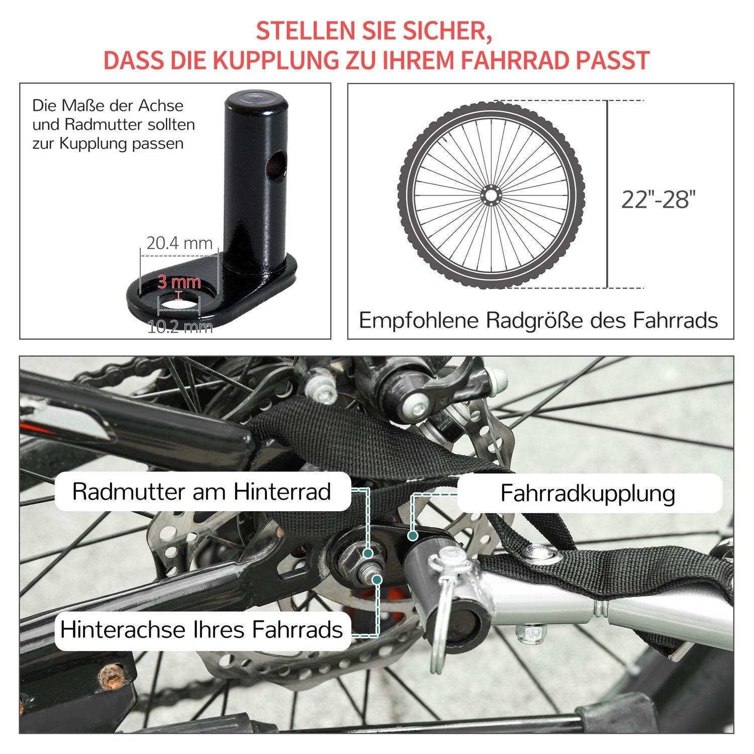 Röd-svart cykellastvagn, transportförråd