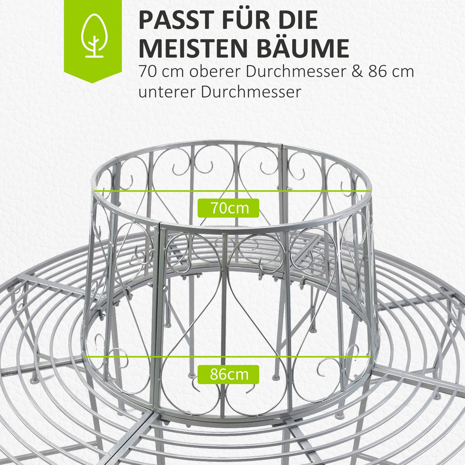 Trädgårdsbänk i metall 360°, rund 160 cm