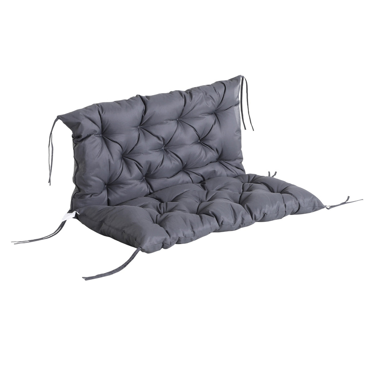 Trädgårdsbänk sittdyna, 100x98x8 cm, mörkgrå bomull