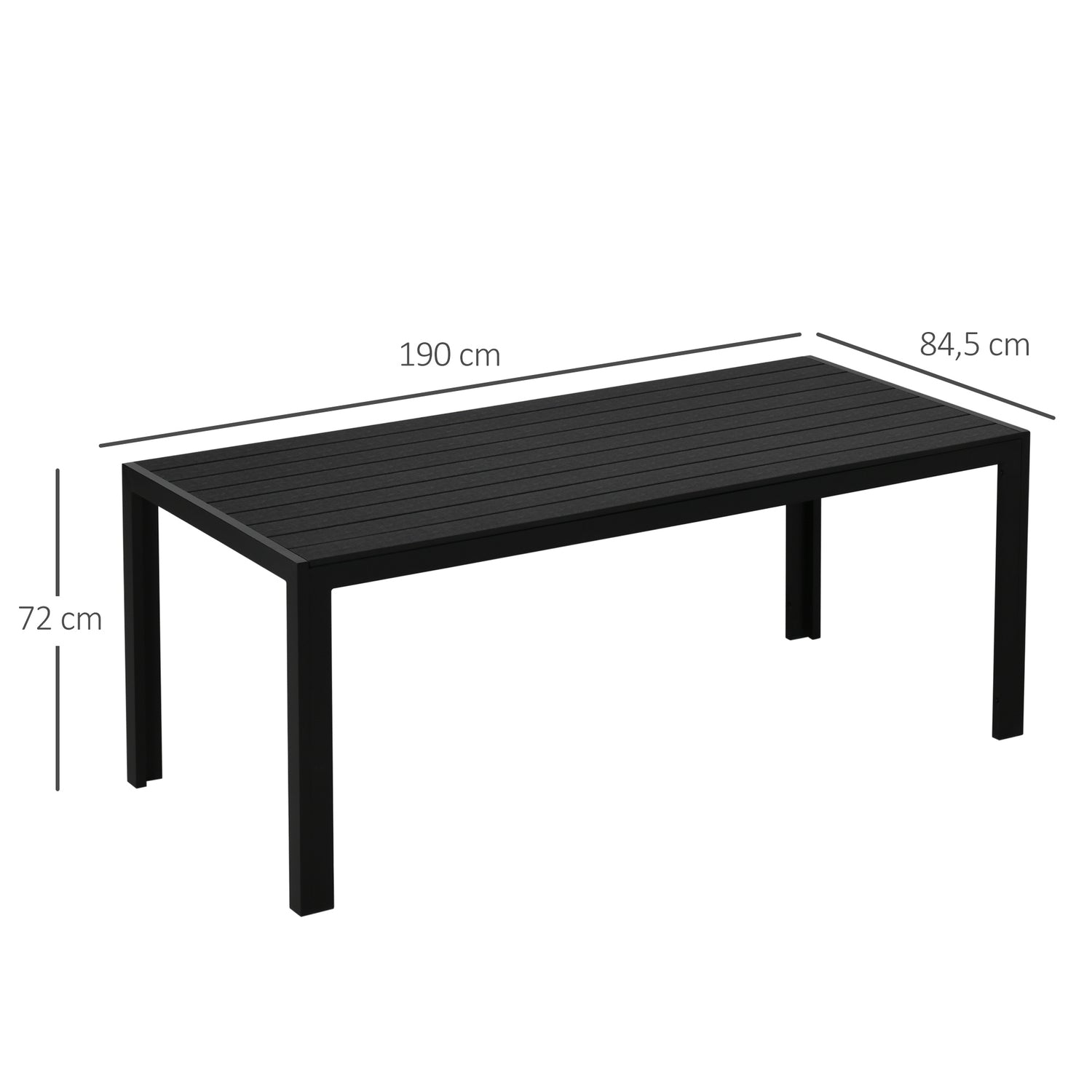 Trädgårdsbord i svart aluminium – väderbeständigt och hållbart