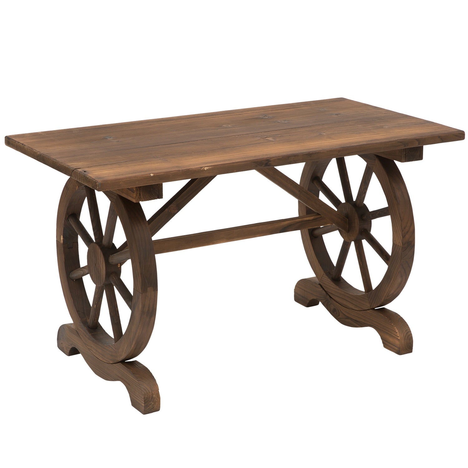 Trädgårdsbord, massivt trä, väderbeständigt, 113x60x65 cm