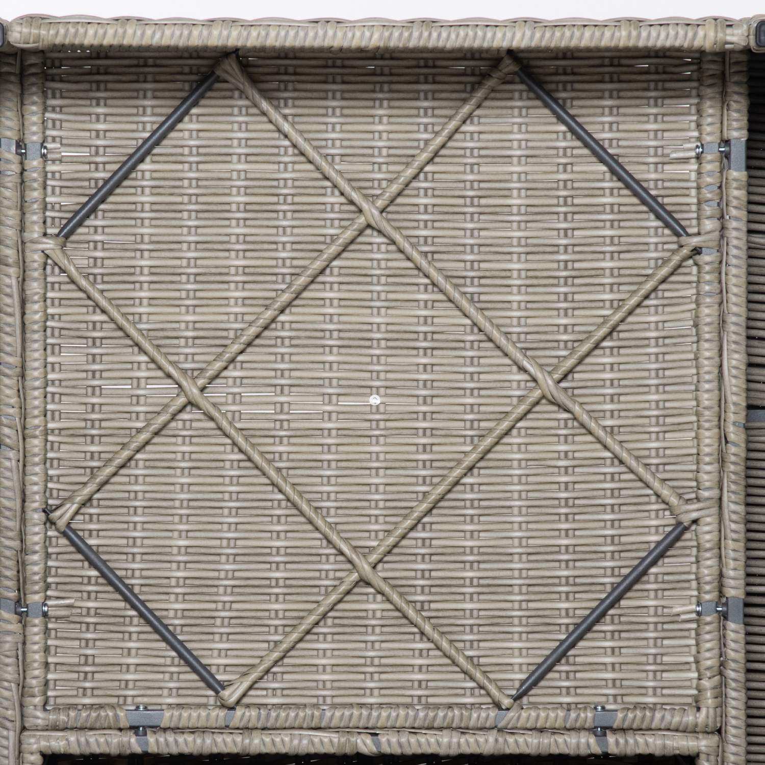 Trädgårdsloungeset i polyrattan för 4 med kuddar, Khaki Beige