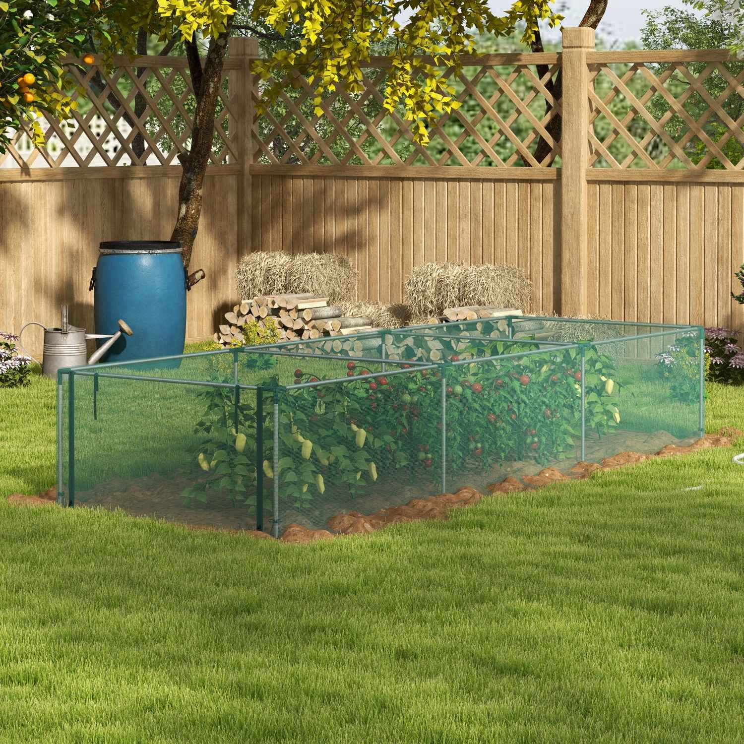 Trädgårdsnät för växtskydd, 1,25M x 3,73M, Dragkedja