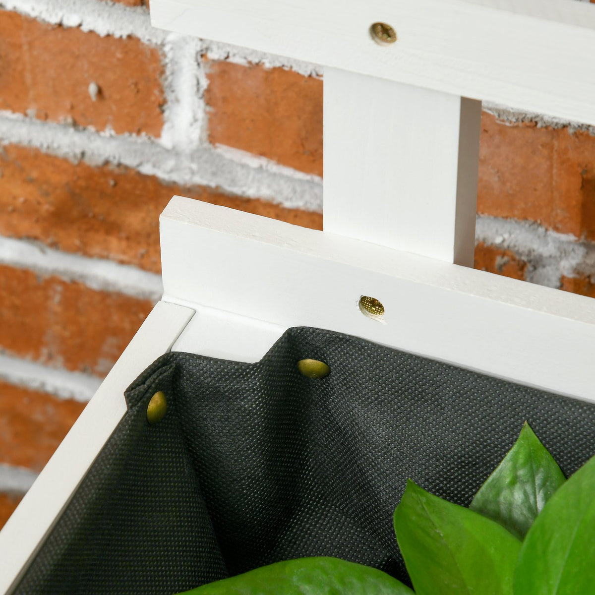 Plantekasse til hage med espalier, hjul, naturlig tre