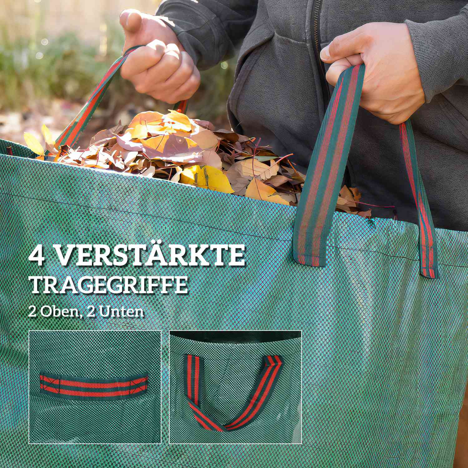 Vattentäta självstående trädgårdsavfallspåsar, 3-pack 272L