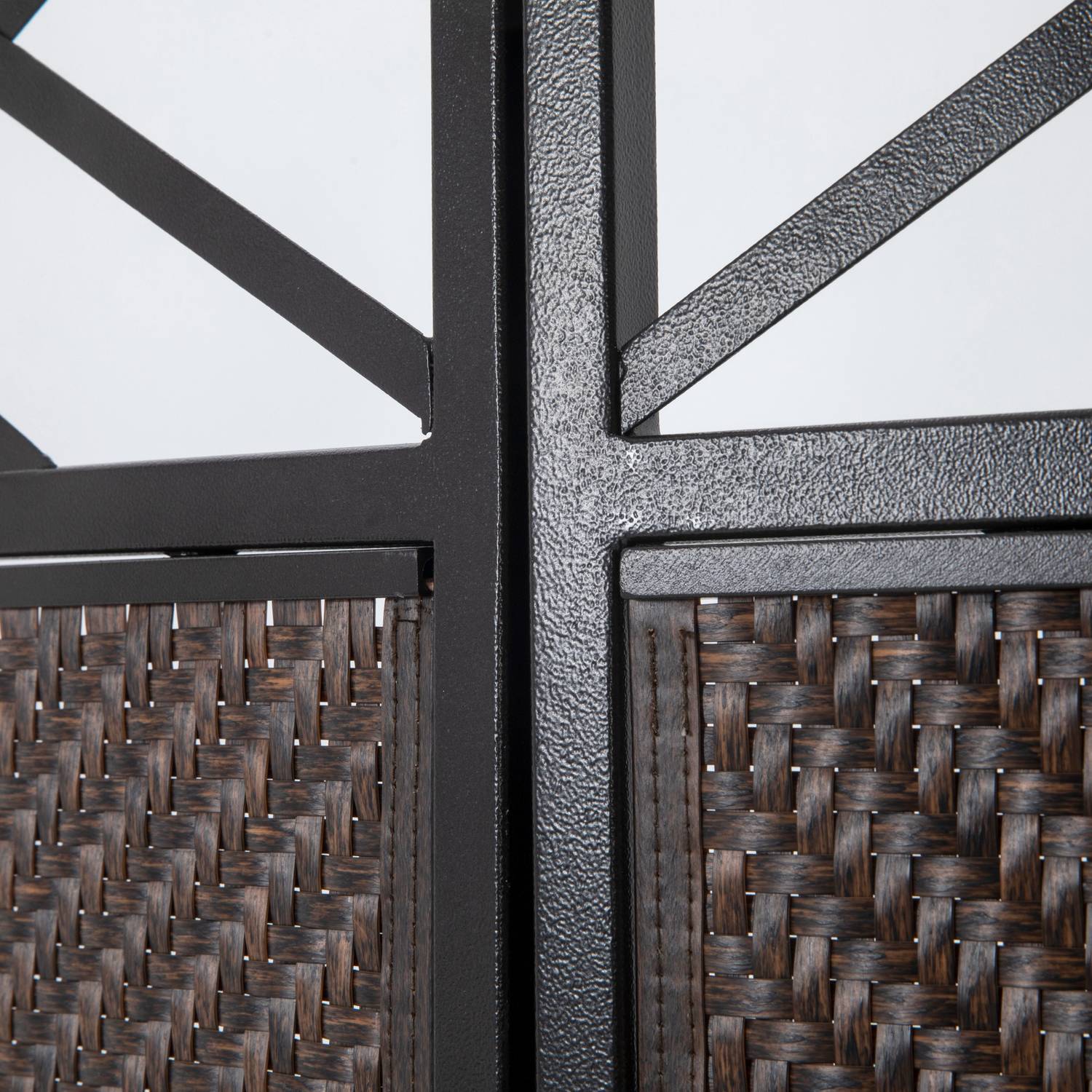 Trädgårdsrumsavdelare, Rottinglook, UV-beständig, 148x181 Cm