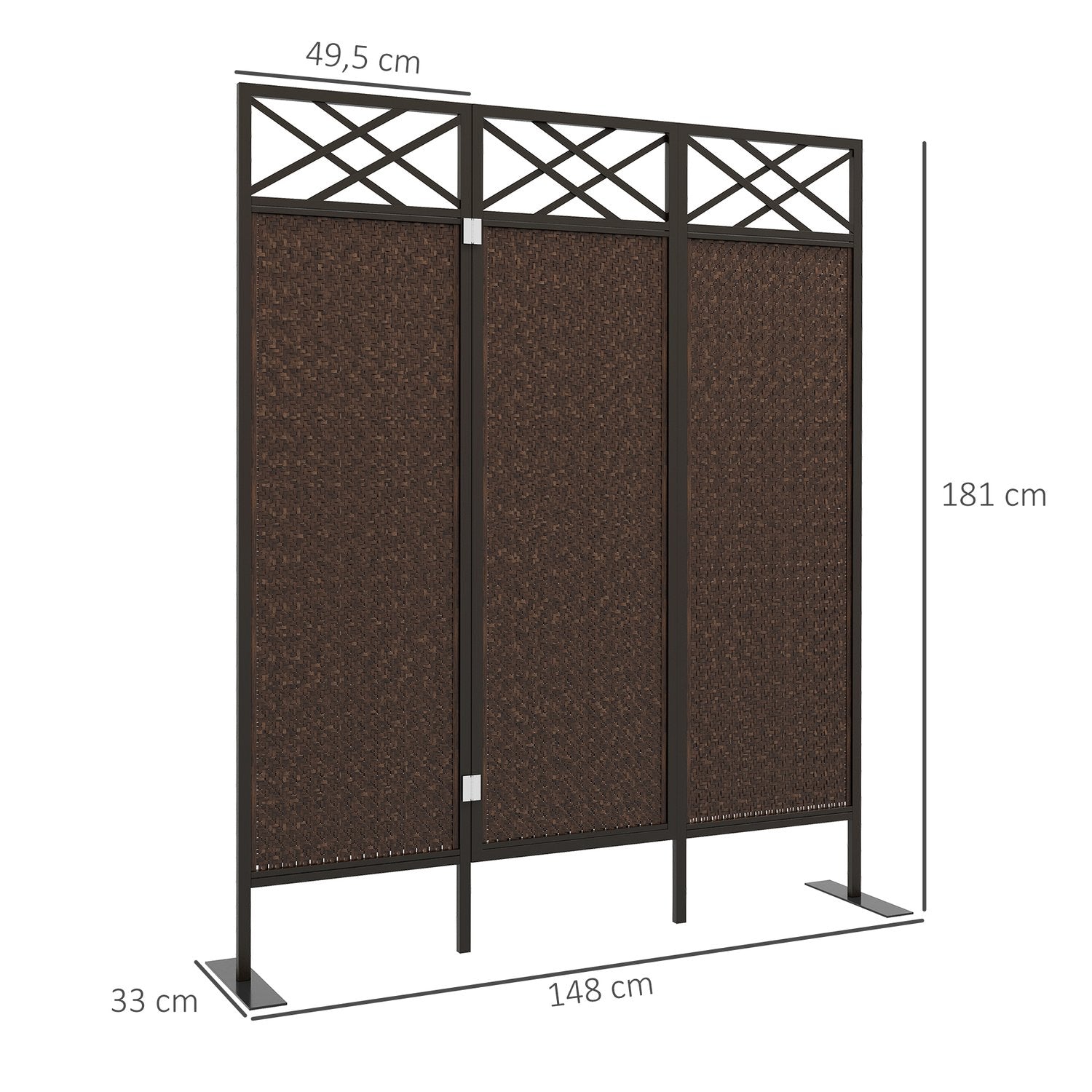 Trädgårdsrumsavdelare, Rottinglook, UV-beständig, 148x181 Cm