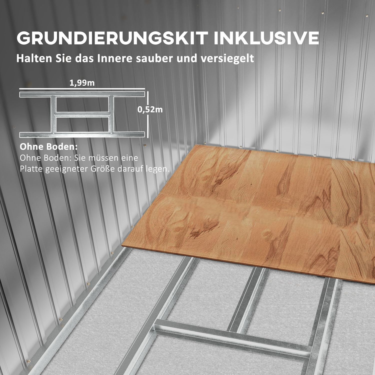 Trädgårdsskjul i grönt stål – väderbeständig med ventilation och dörr