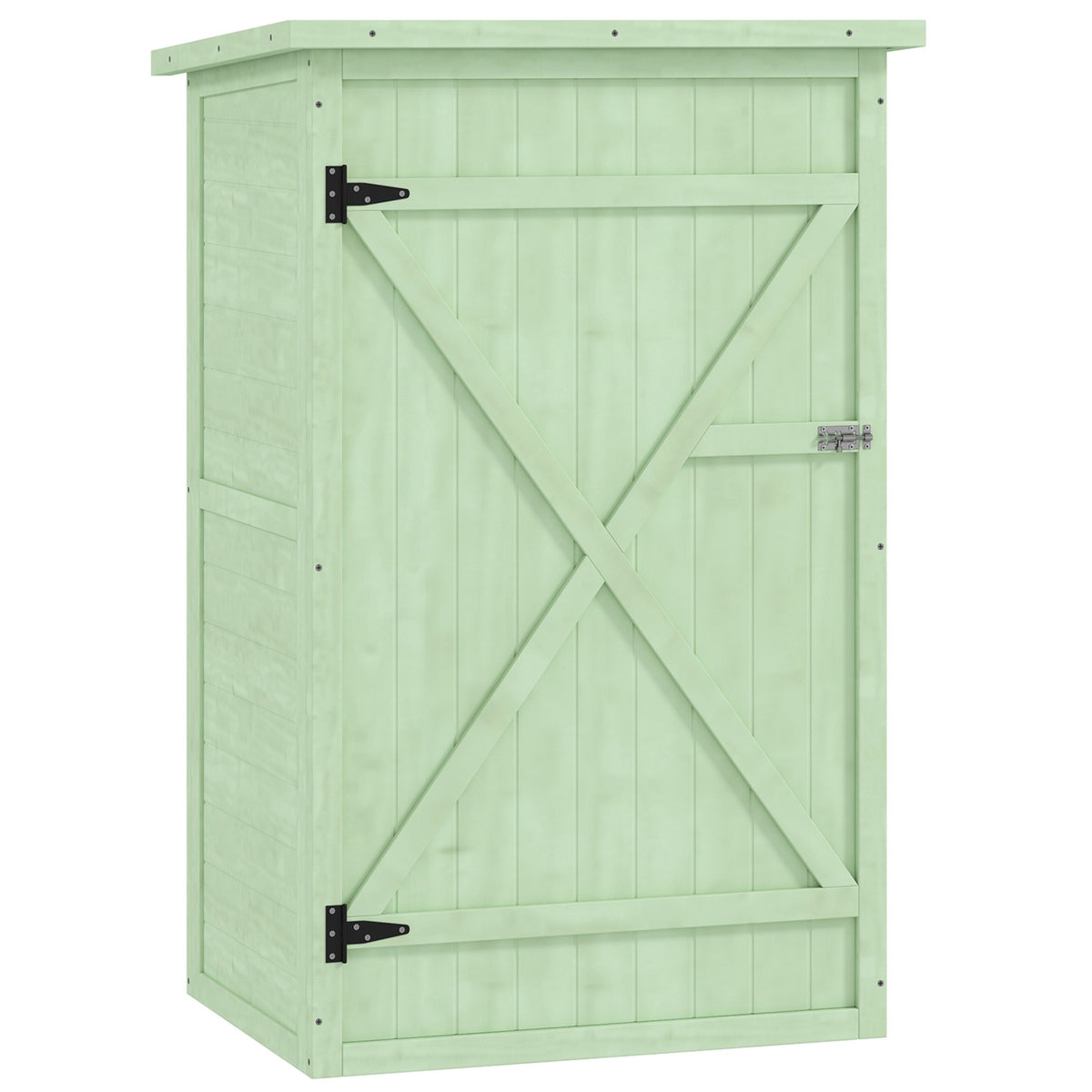 Trädgårdsskjul med hyllor, låsbart, 75x56x115 cm