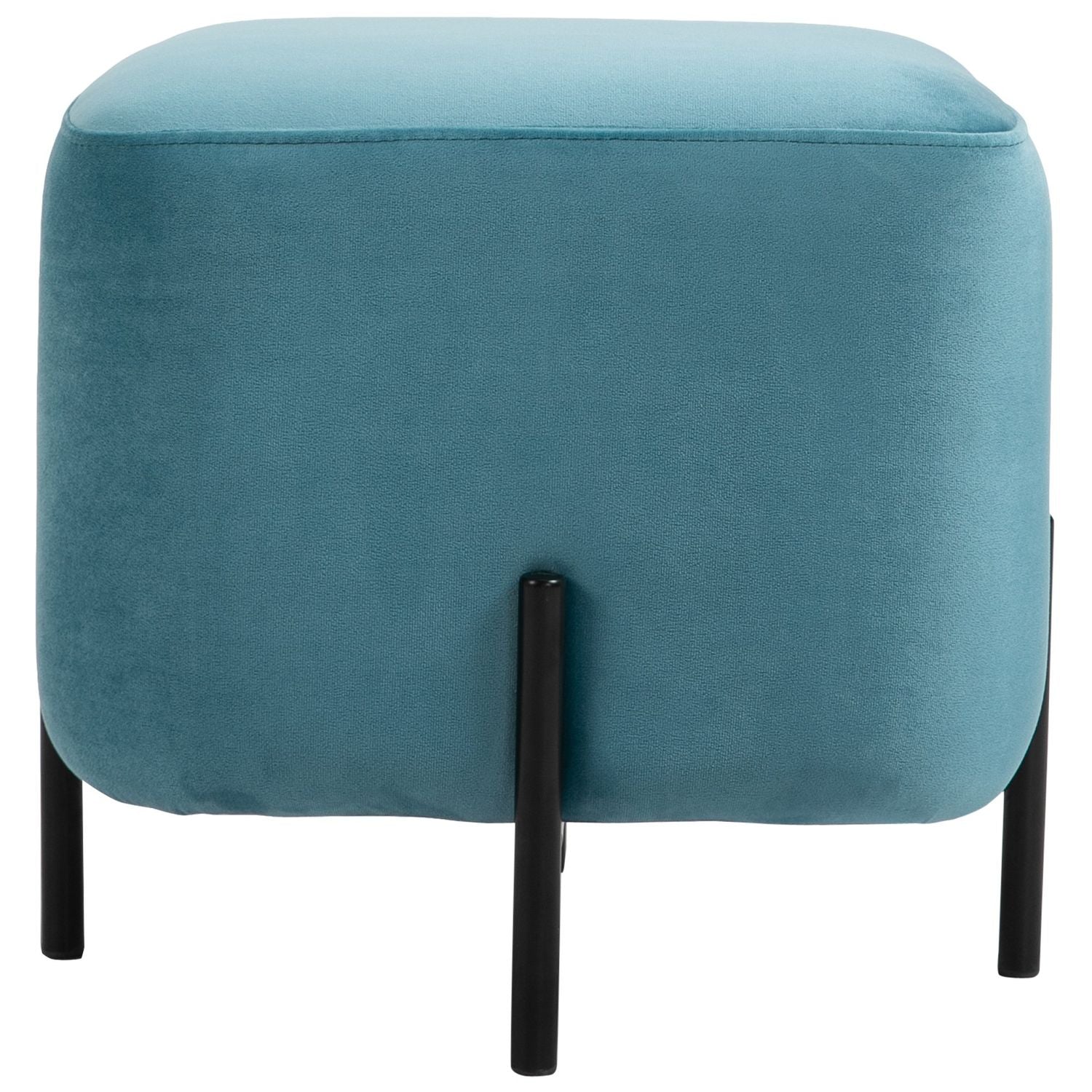 Turkos polyester fotpall med skumstoppning, 44,5 cm