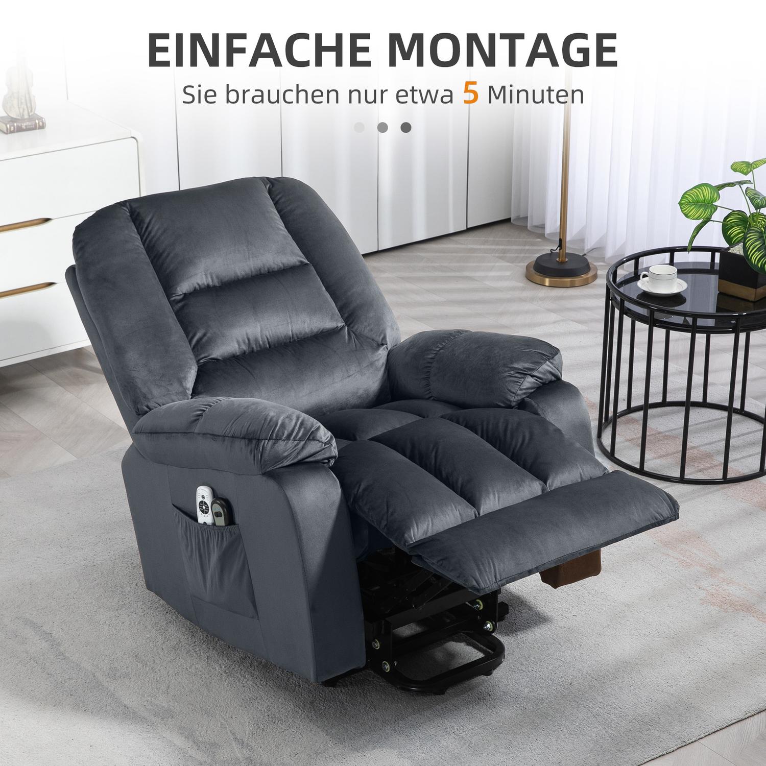 Elektrisk vilstol med massage, värme och fotstöd