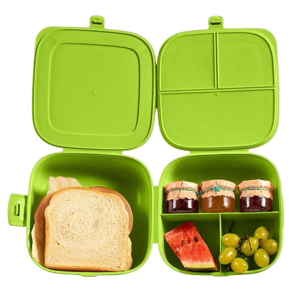 Tvådelad lunchlåda med lock och uppdelad behållare