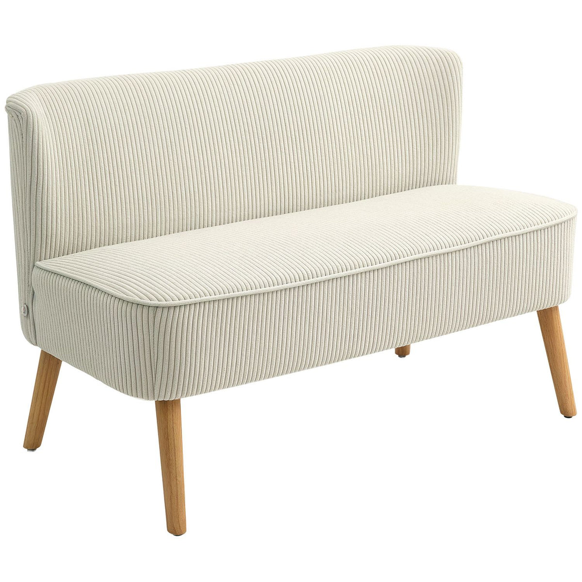 Toseters sofa i moderne kordfløyellook, kremhvit