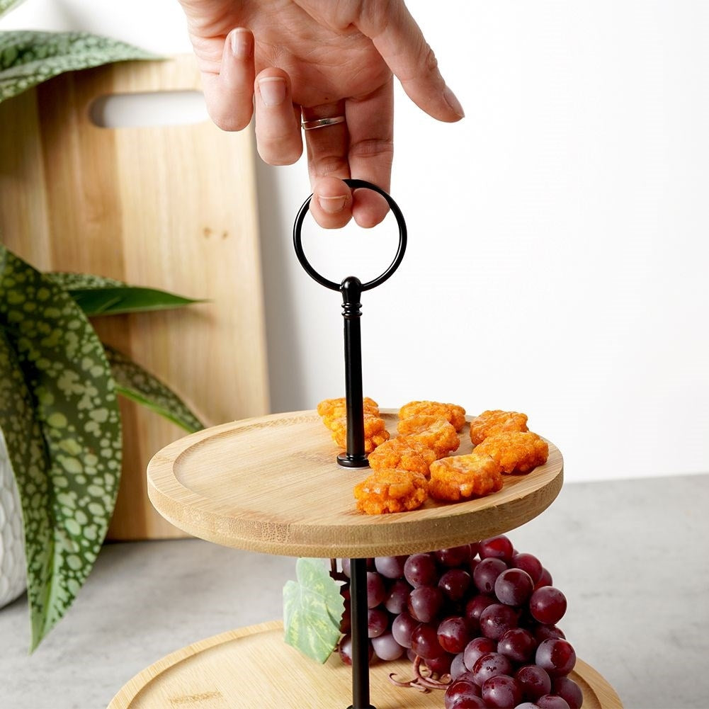 Tvåvånings kakfat för kakor, frukt och snacks