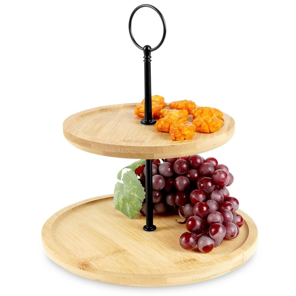 Tvåvånings kakfat för kakor, frukt och snacks