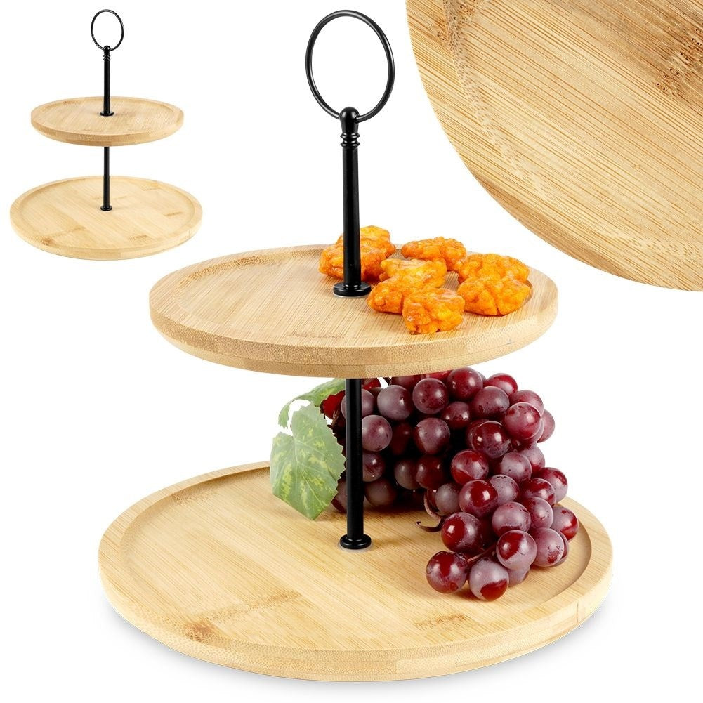 Tvåvånings kakfat för kakor, frukt och snacks