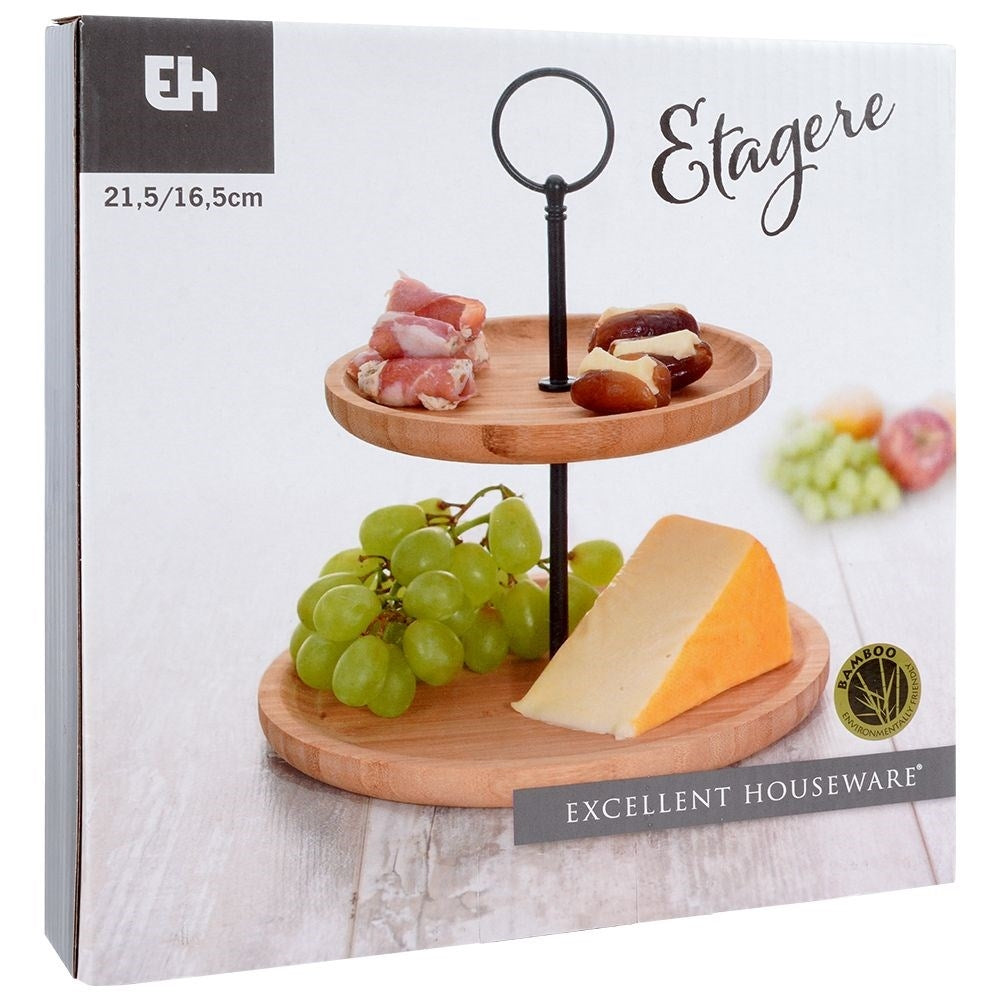 Tvåvånings kakfat för kakor, frukt och snacks