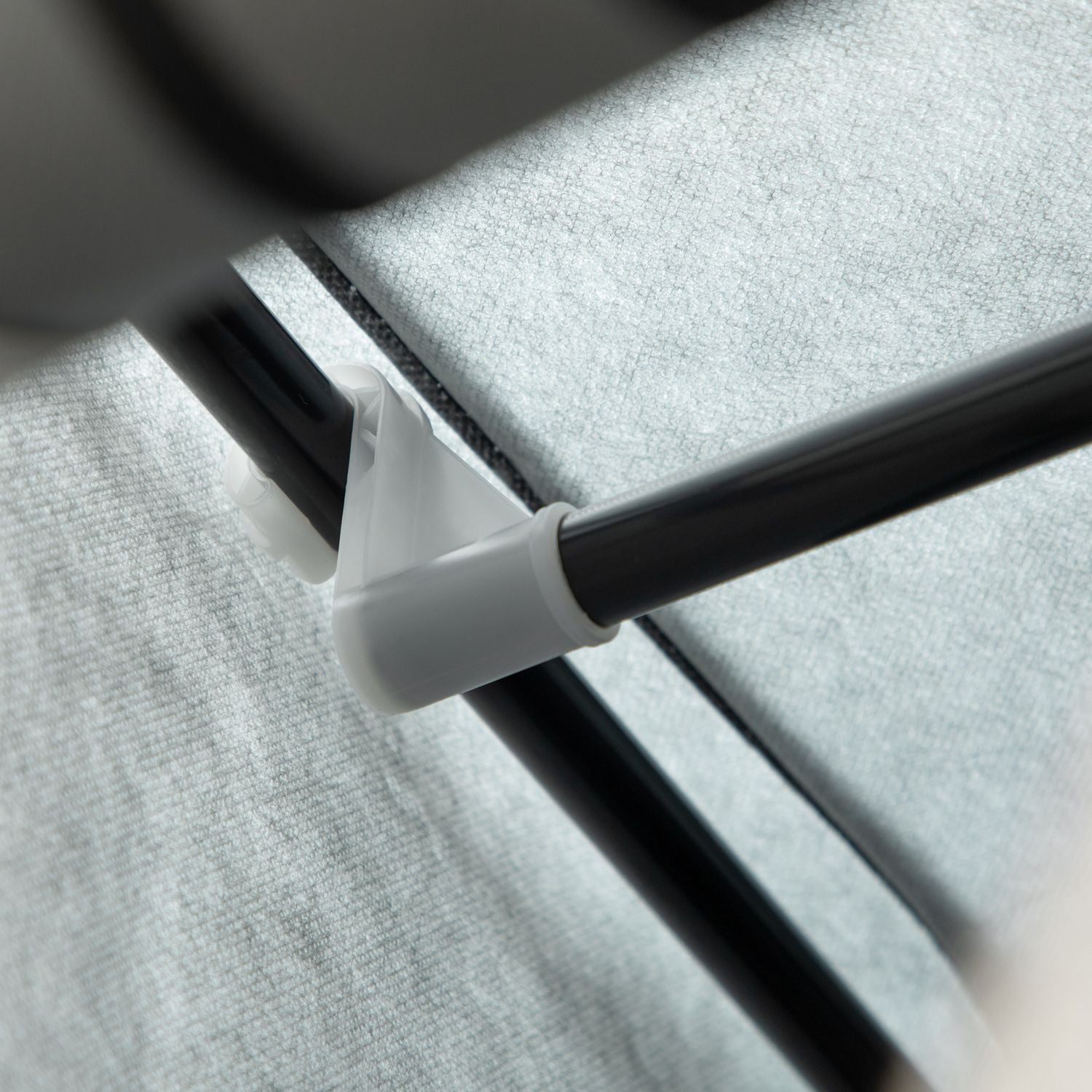 Tyggarderob med skenor, 8 nivåer, hopfällbar, ljusgrå