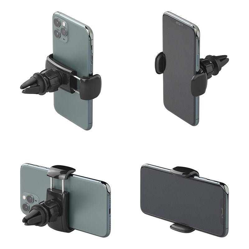 Universal smartphonehållare med fjäder för ventilationsgaller