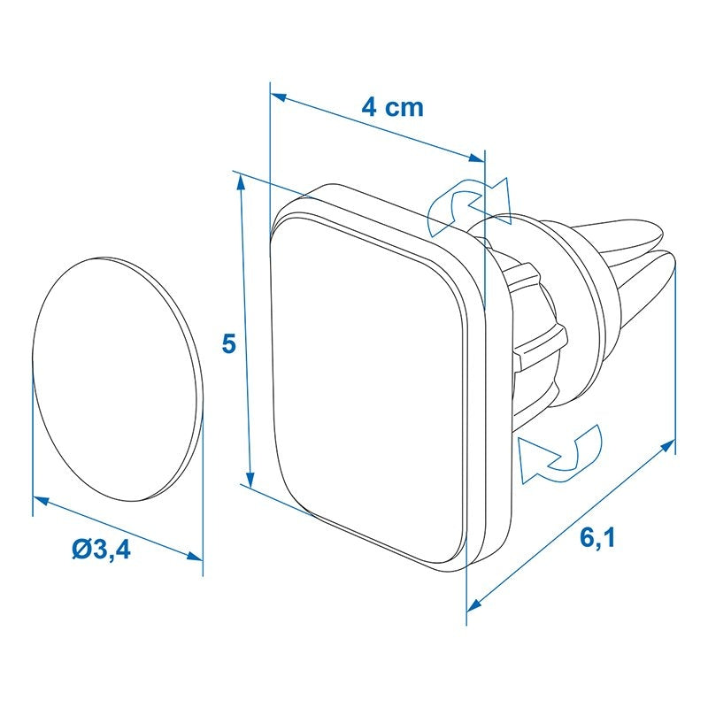 Universal smartphonehållare med magnet för ventilationsgaller