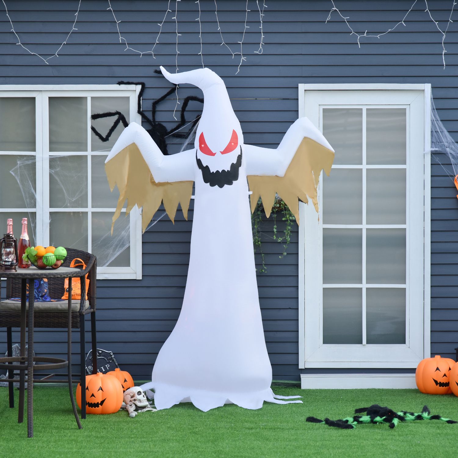 Uppblåsbar Halloween Ghost, 2,4M, LED-lit, väderbeständig