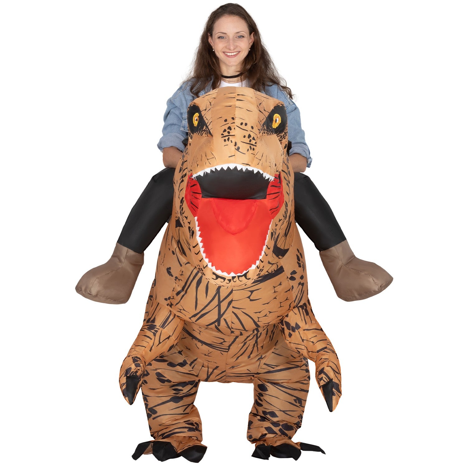 Uppblåsbar dinosauriekostym för vuxna, T-Rex Halloween