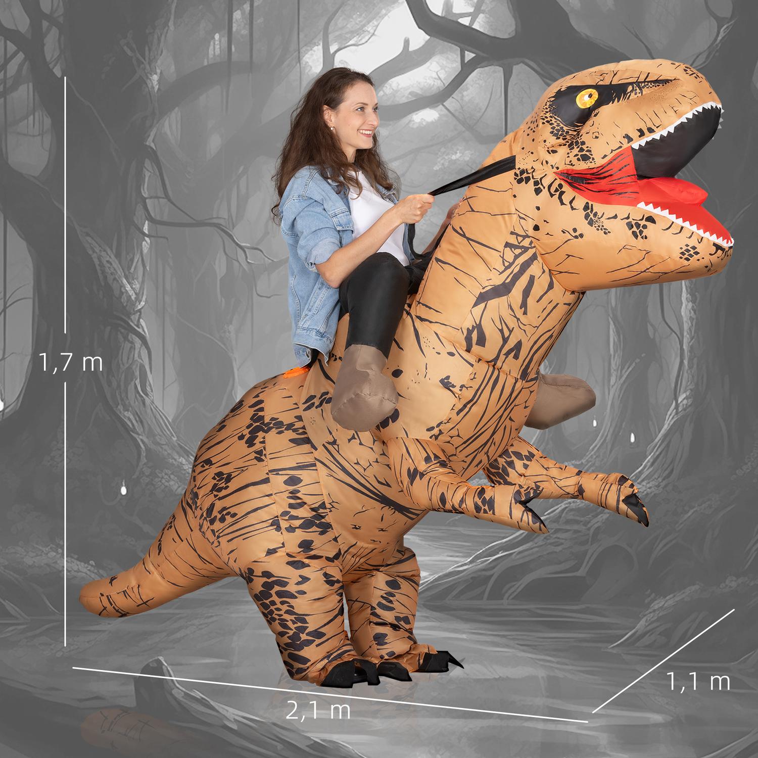 Uppblåsbar dinosauriekostym för vuxna, T-Rex Halloween