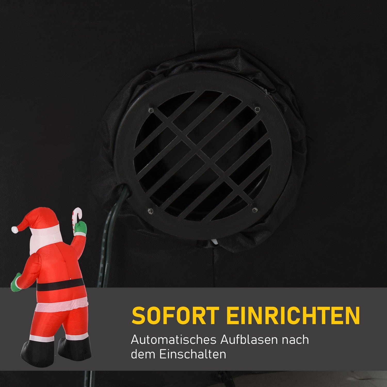 Uppblåsbar jultomte med LED-ljus, 243cm