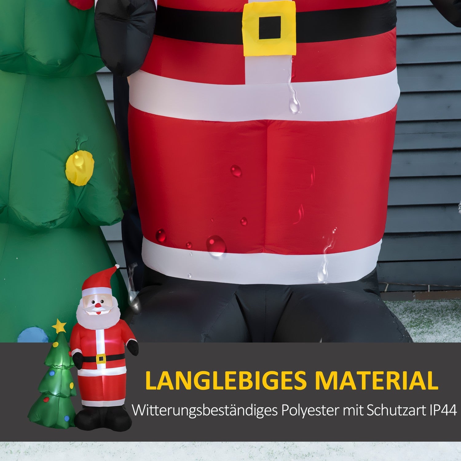 Uppblåsbar jultomte med träd & LED-ljus, 210 cm vattentät