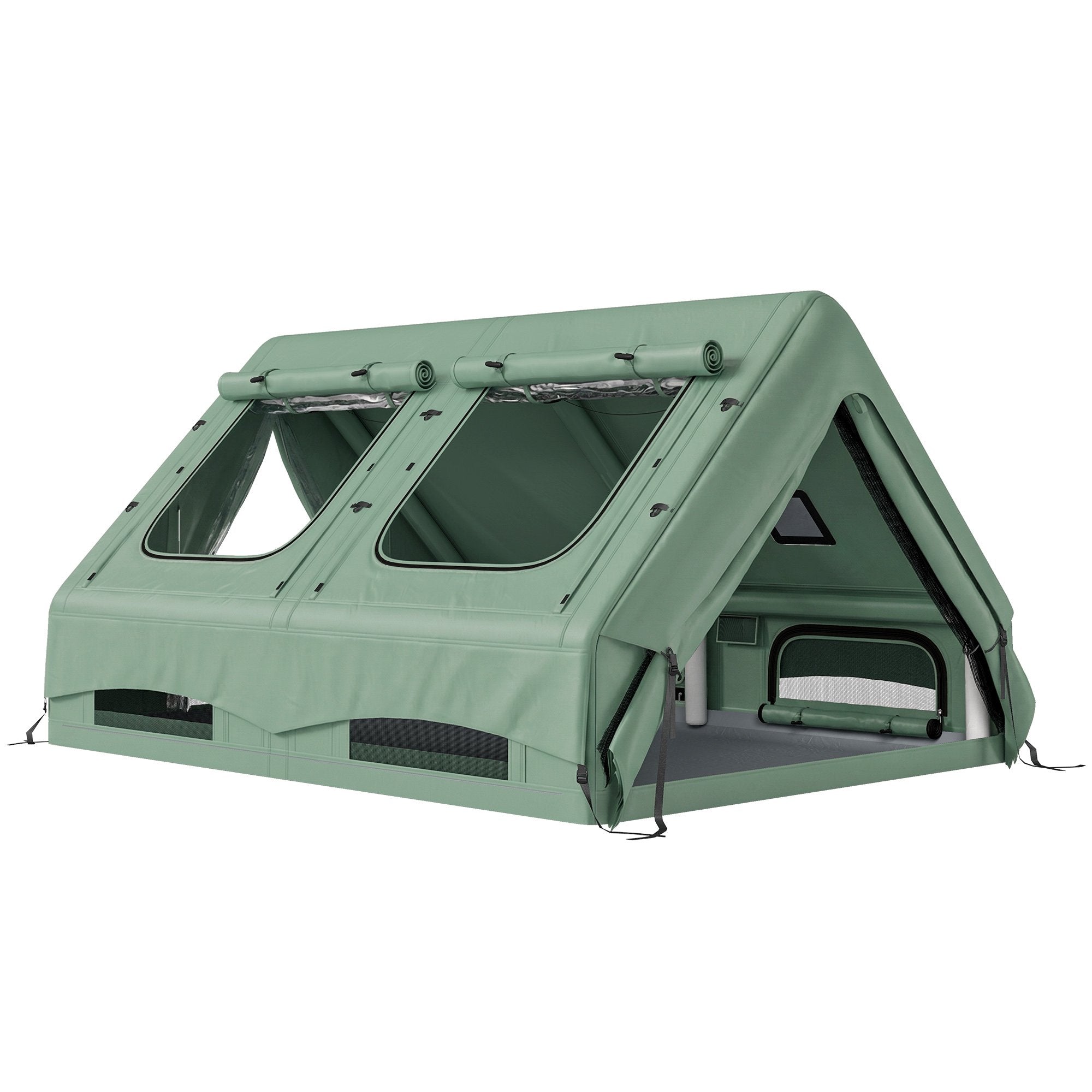 Uppblåsbart 4-säsongstält för 8-10 personer, vattentätt
