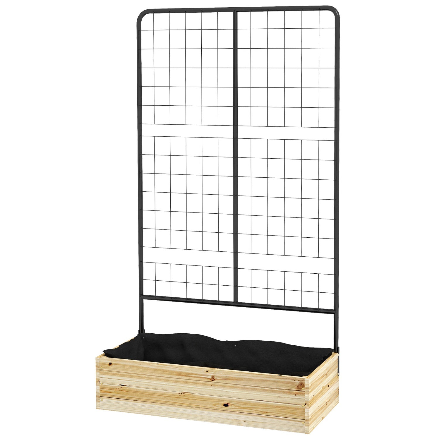 Upphöjd träsäng med spaljé – 80x38x145 cm Planteringslåda
