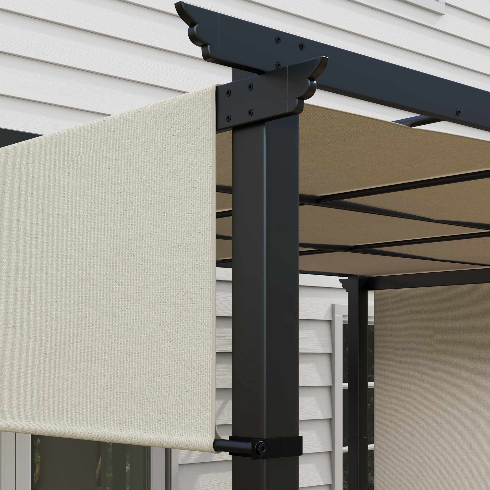 Utdragbar pergola 3x3,5m, stålram, UV-skydd