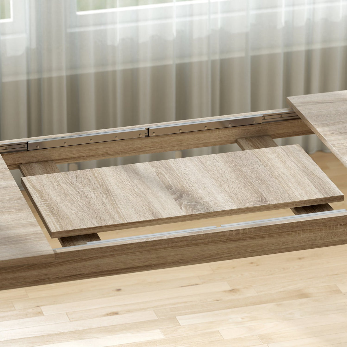 Utdragbart matbord, 180-260 cm, stolar 6-10, trä