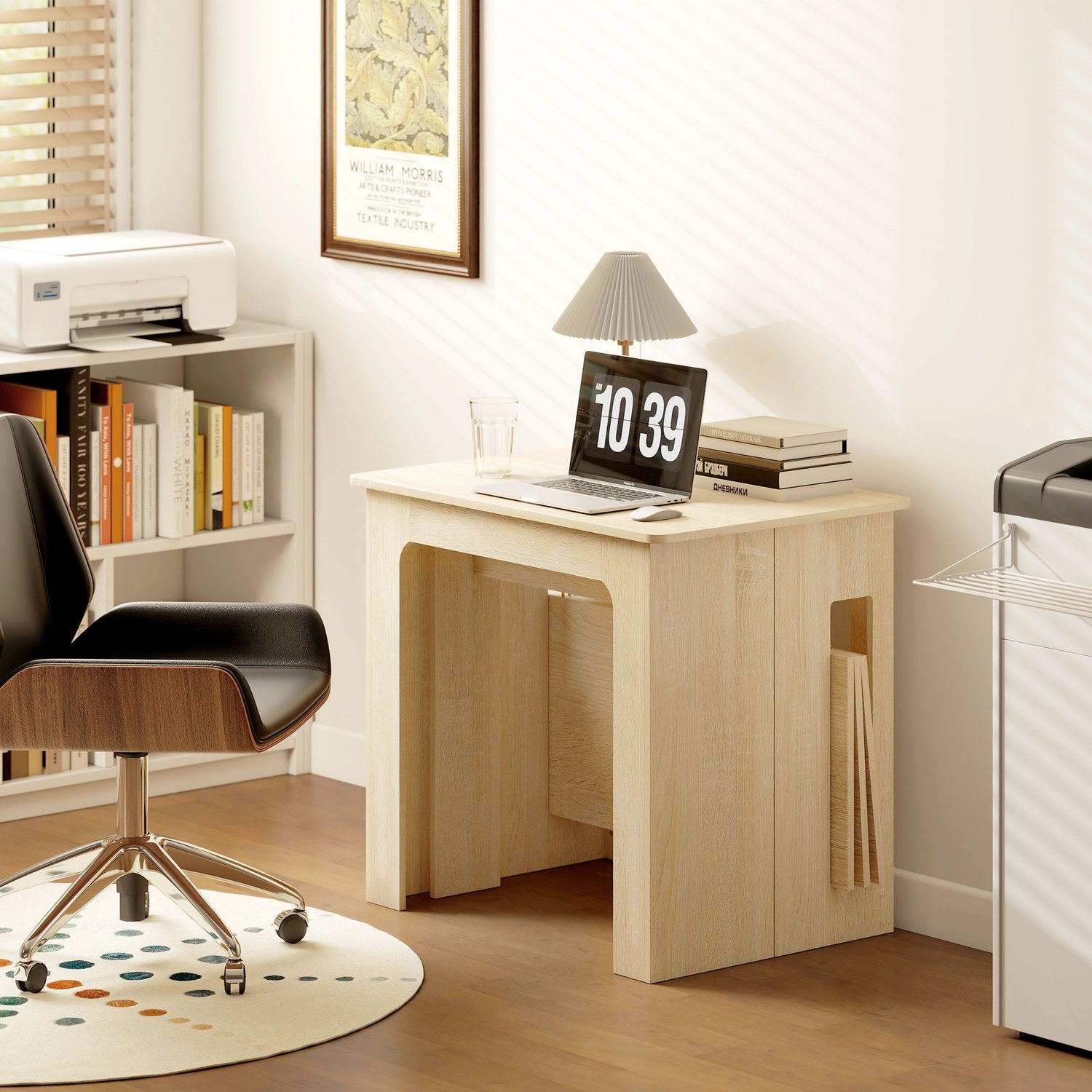 Utdragbart matbord, spånskiva, 60-180 x 85 x 75 cm, naturfärgad