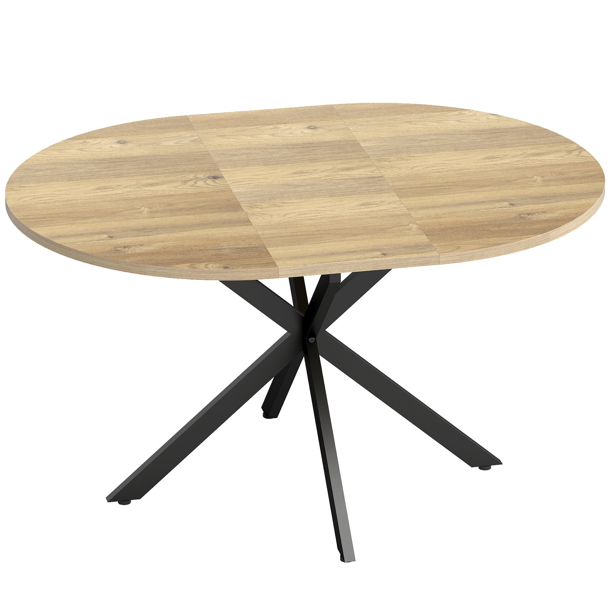 Utdragbart runt matbord för 4-6 personer, 100-135 cm, träfinish