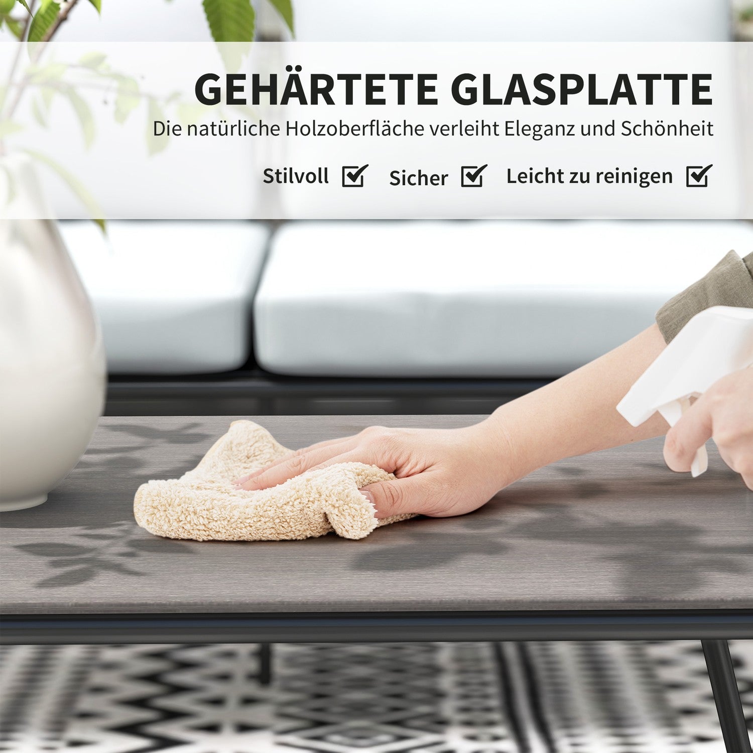 Utemöbler i polyrattan, väderbeständig för 4 personer