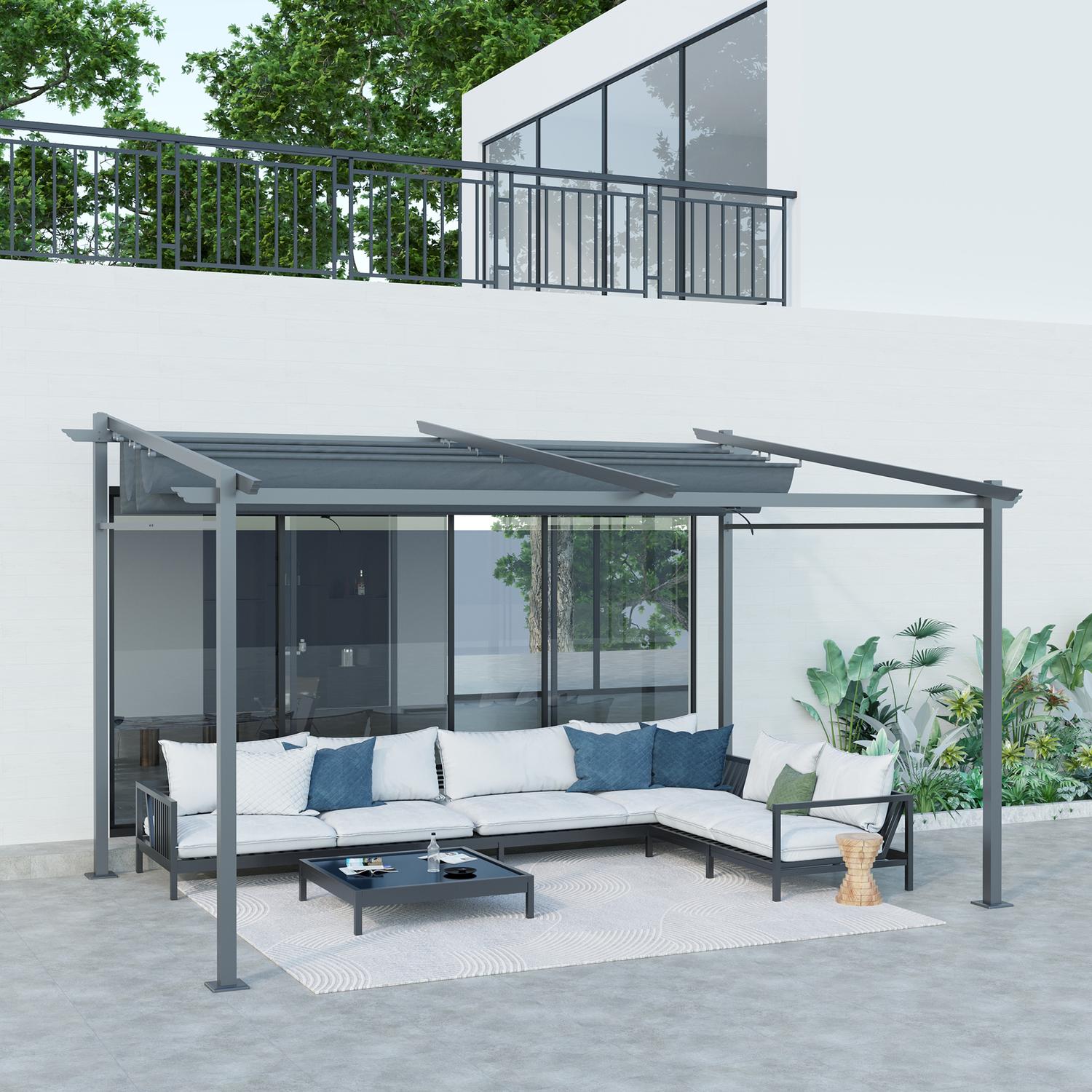 Aluminium Pergola 4x3m, Justerbart tak, UV-skydd