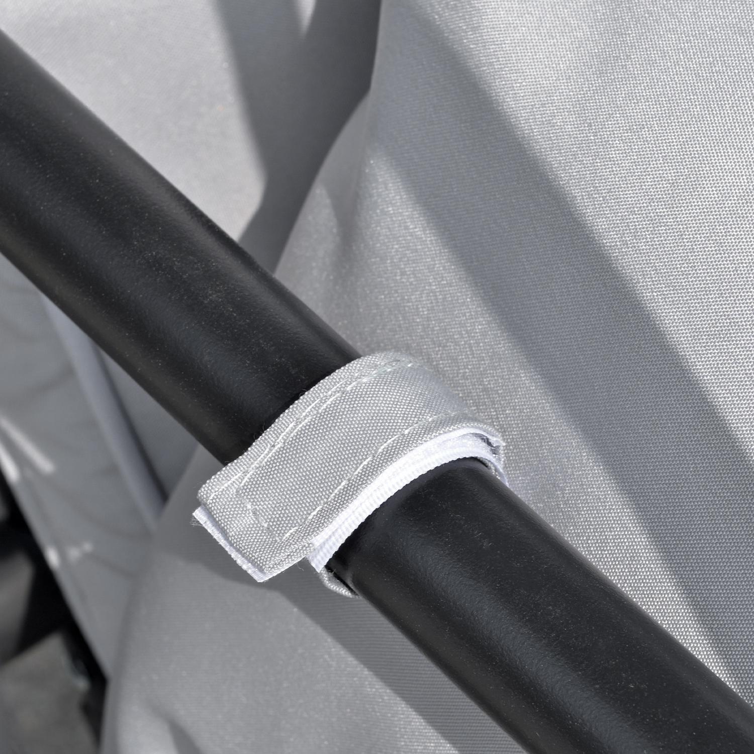 Utomhus 3-sits gungbänk, liggande, metall & vit polyester