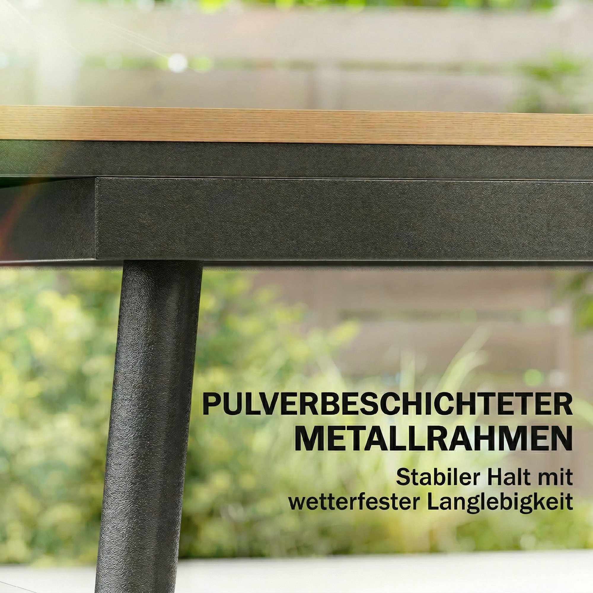 Utomhusmatbord 140x80 cm, 6 platser, teak WPC-skiva