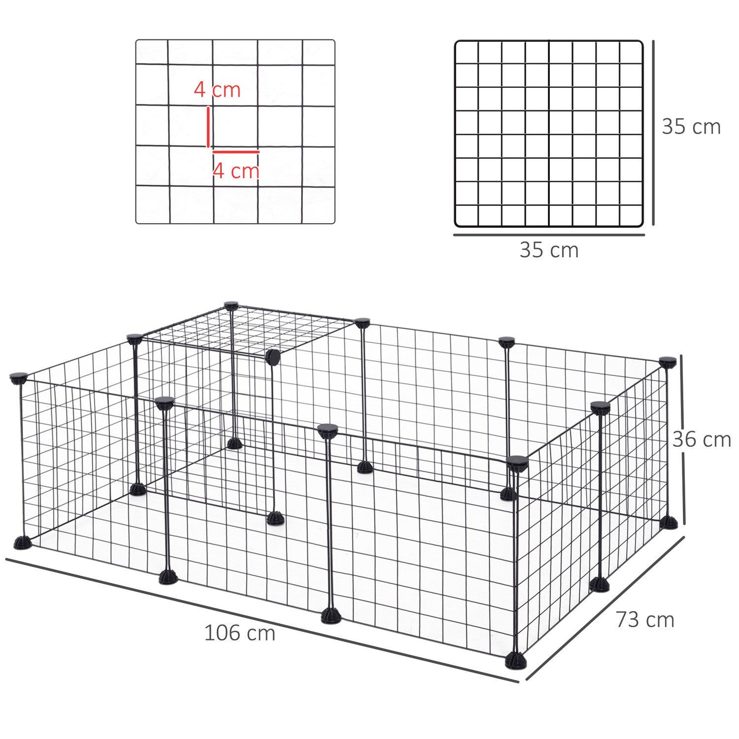 Small Animal Metal Mesh Utomhushölje 106x73x36cm