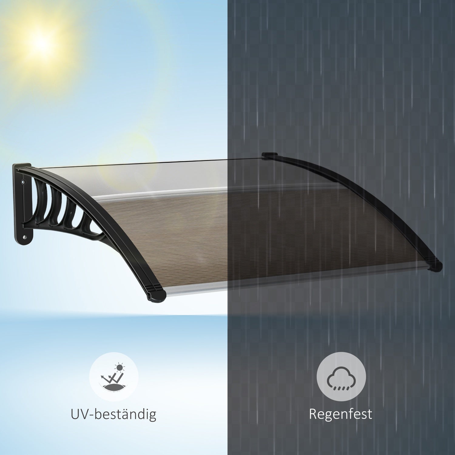 Utomhus skrivbordstak – UV, regn- och solskydd, aluminium