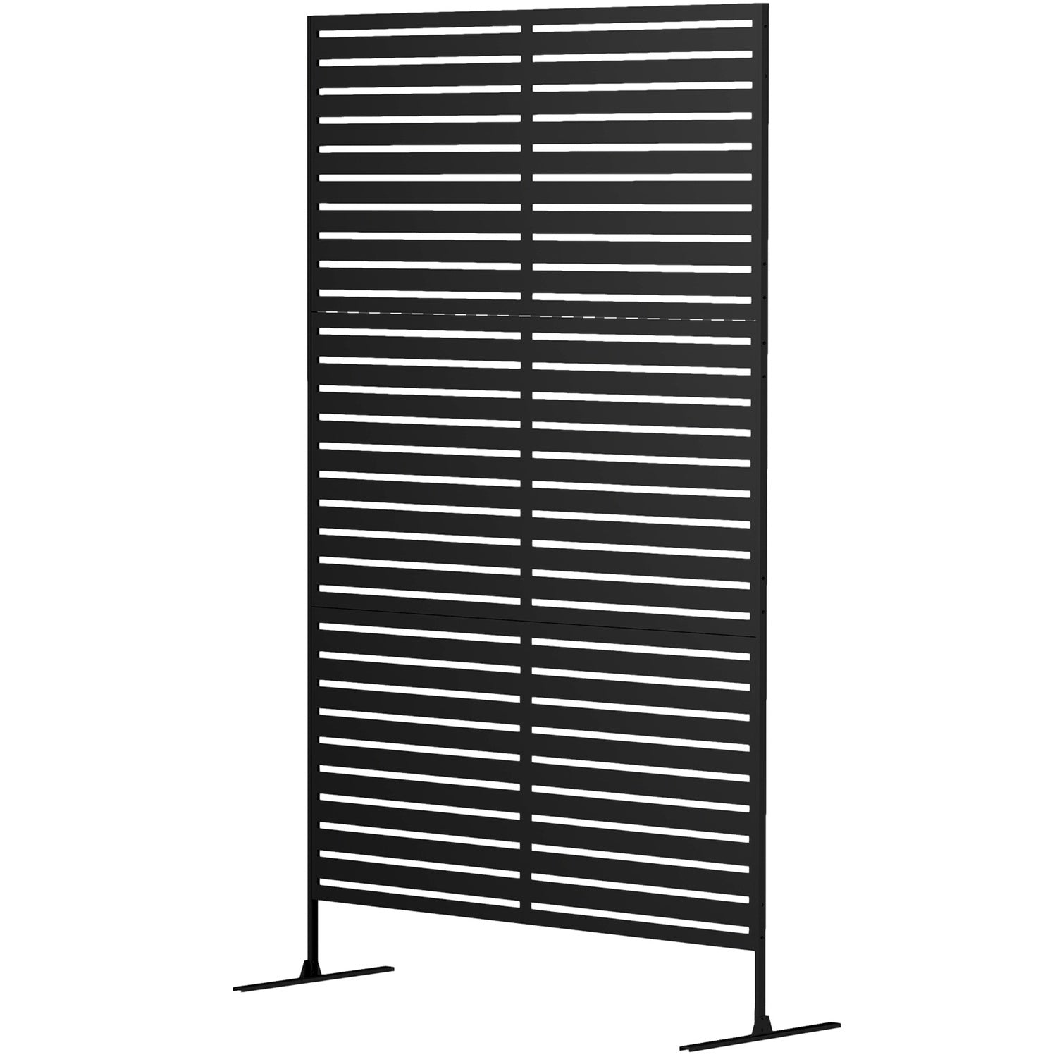 Utomhusskyddsskärm, 3-panels rumsavdelare i stål, svart
