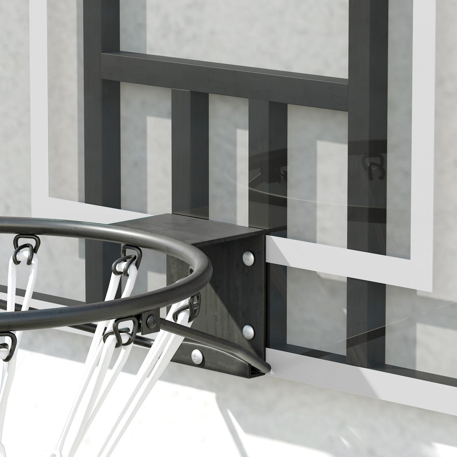 Utomhus väggmonterad basketbåge med ståltavla