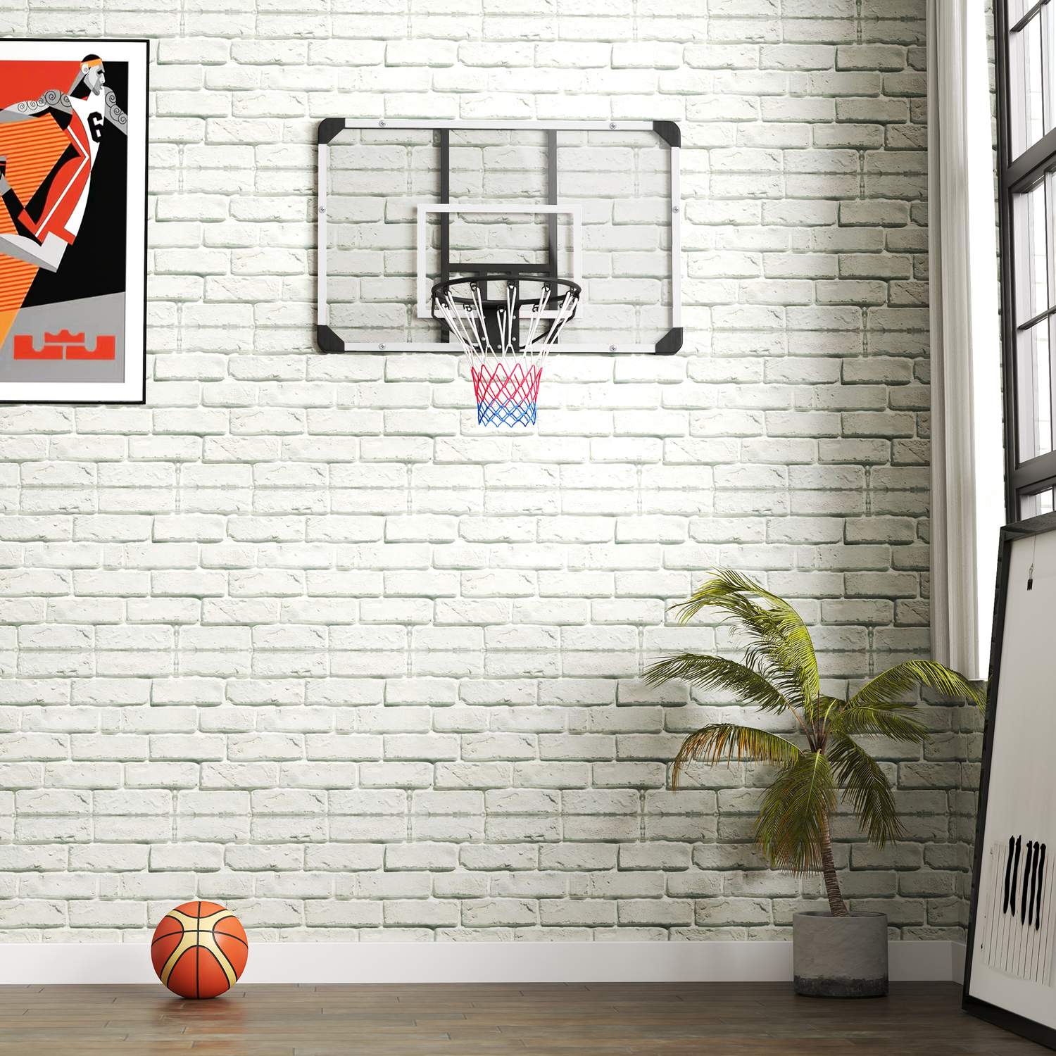 Utomhus väggmonterad basketbåge med ståltavla