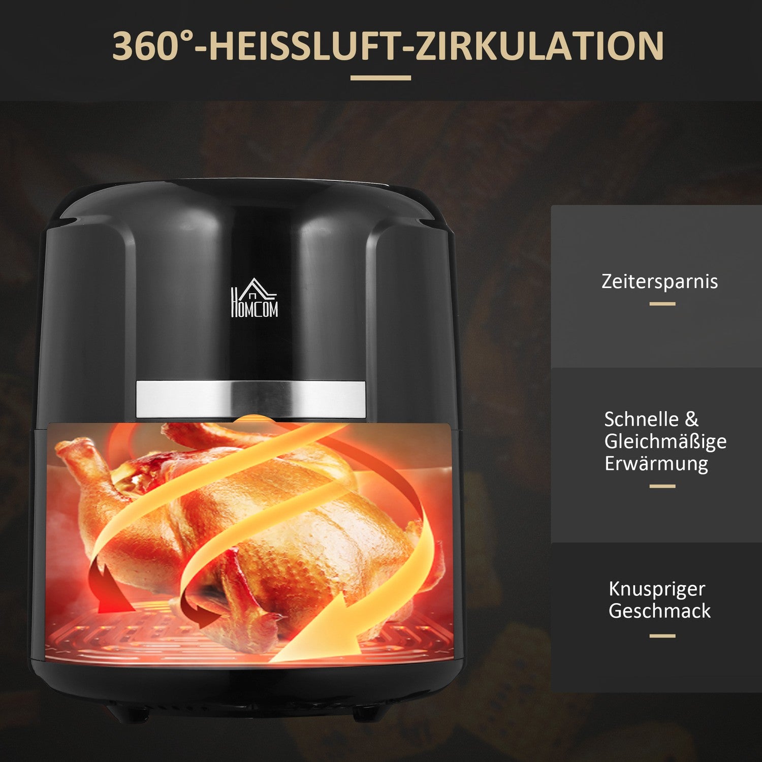 4L Air Fryer, 12 program, LED-skärm, non-stick korg
